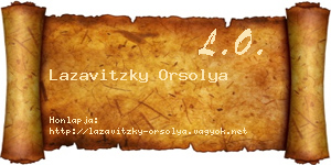 Lazavitzky Orsolya névjegykártya
